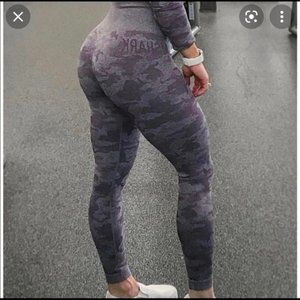 Gymshark Camo Seamless Leggings - Lavender Grey